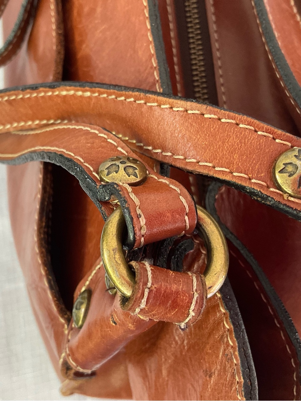 Patricia Nash Romina Tan Leather Shoulder Tote - Picture 7 of 11